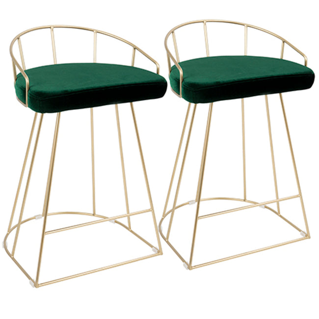 Canary Gold Metal Back 26" Counter Stool - Set of 2, Green