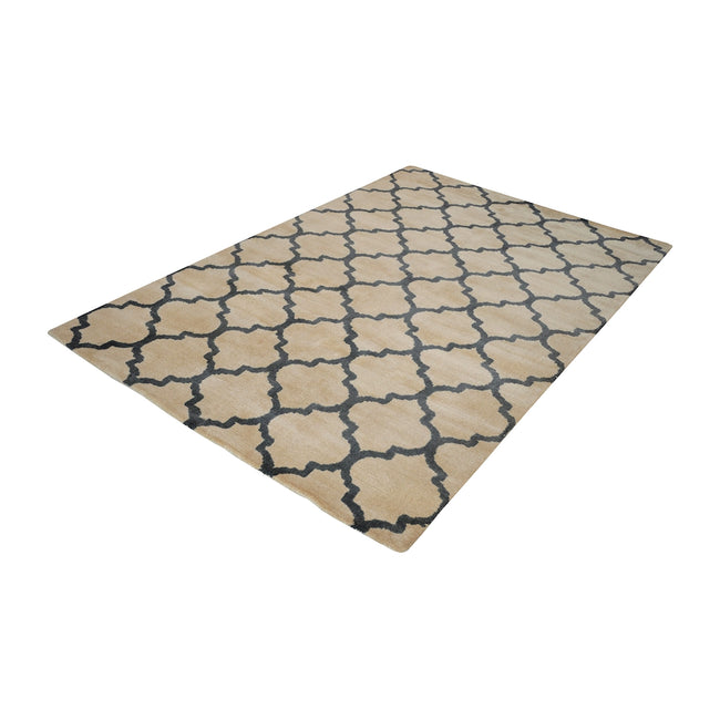 Wego Handwoven Printed Wool Rug - 3' x 5', Natural And Black