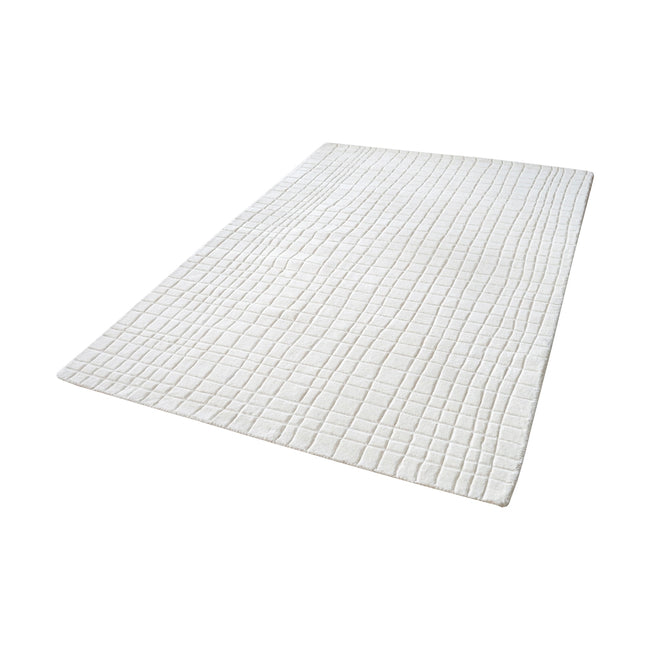 Blockhill Handwoven Wool Rug - 5' x 8', Cream