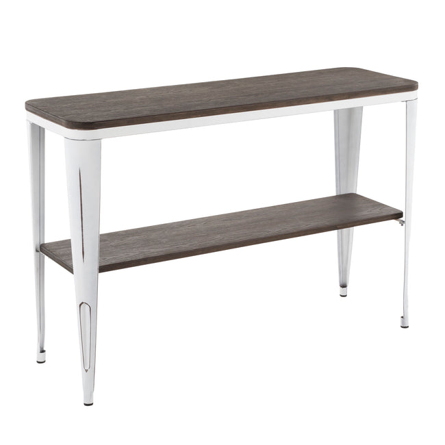 Oregon Console Table - Vintage White and Espresso