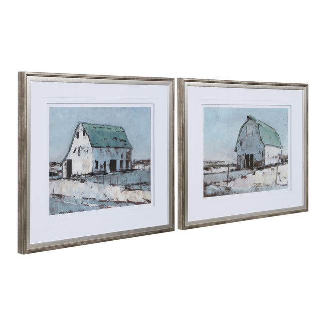 Plein Air Barns Framed Prints - Set of 2