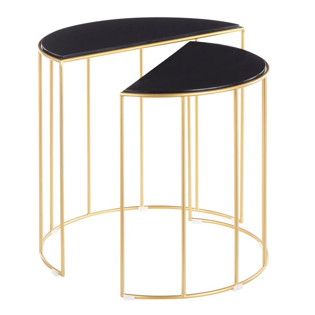 Canary Nesting Table - Black Marble