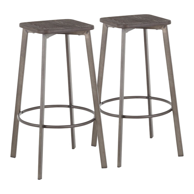 Clara Square 30" Bar Stool - Set of 2, Antique