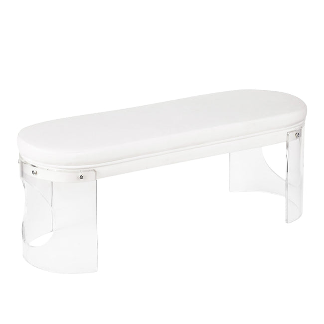 Clarity Bench - White Velvet