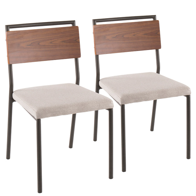 Fiji Dining Chair - Set of 2, Matte Gray and Cream