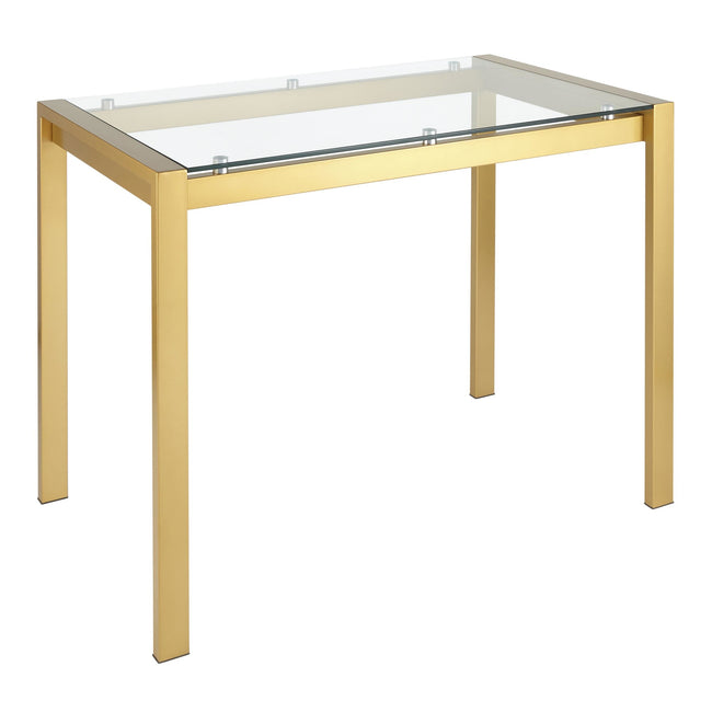 Fuji Glass Top Counter Table - Gold Legs