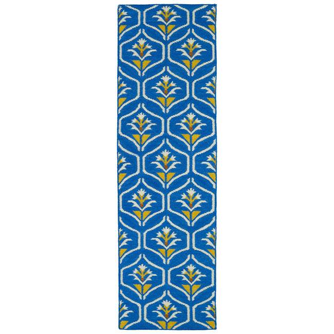 Glam Handmade Flatweave Runner - 2'6" x 8', Blue, GLA08