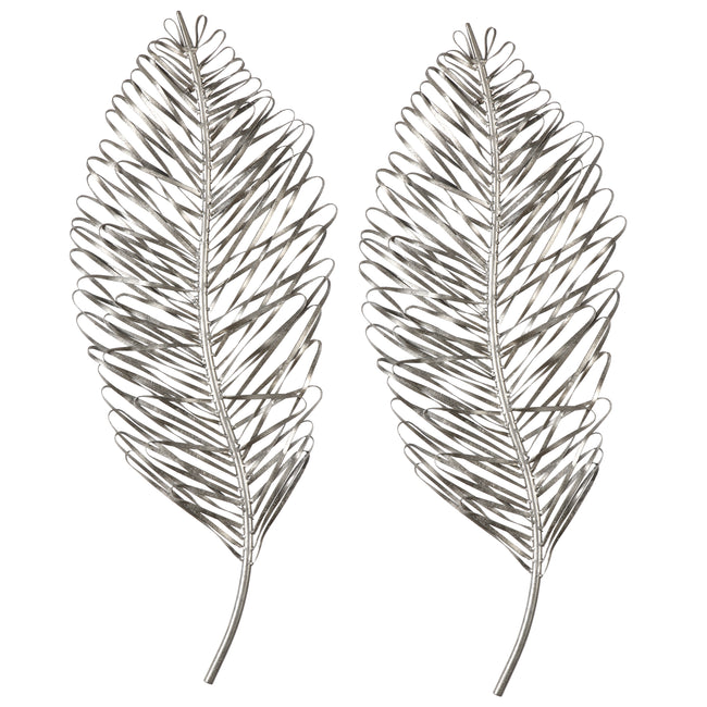 Leaflets Silver Wall Art - Set of 2