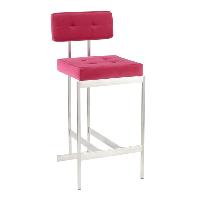 Milton 26" Counter Stool - Pink Velvet