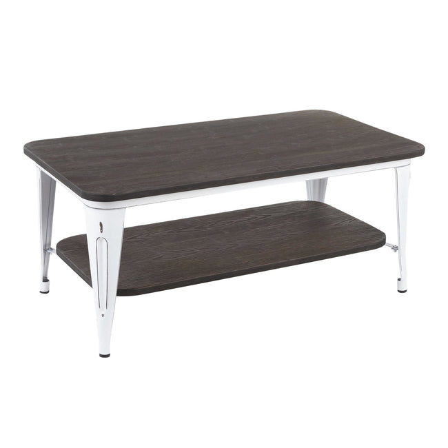 Oregon Coffee Table - Vintage White and Espresso