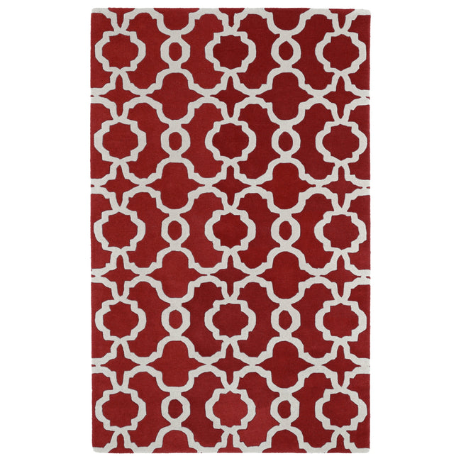 Revolution Hand Tufted Area Rug - 8' x 11', Red , REV03