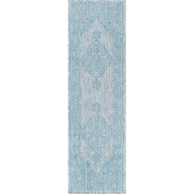 Devie Traditional Medallion Cream Runner Rug - 2'3" x 10'