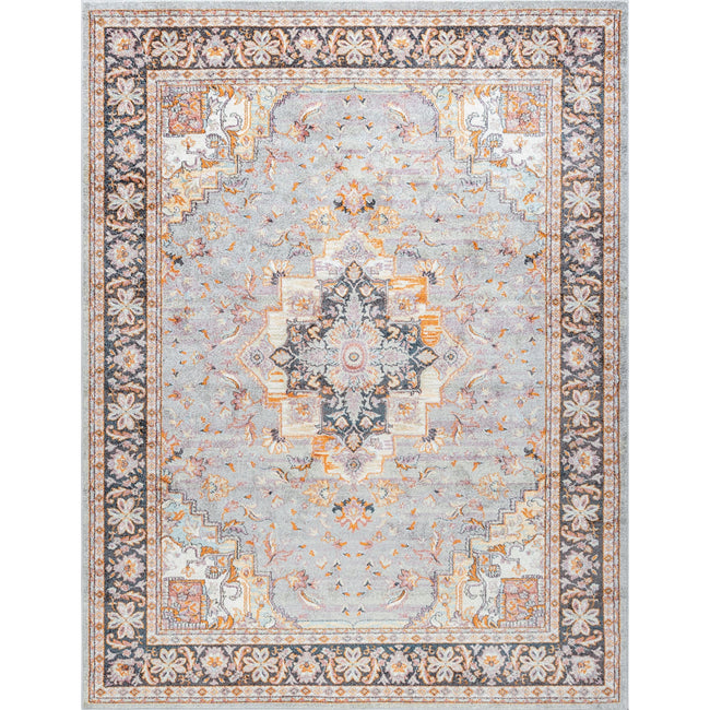 Londyn Traditional Oriental Gray Rectangle Area Rug - 3'11" x 5'3"