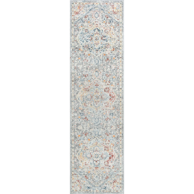 Kinsley Traditional Oriental Silver Runner Rug - 2'3" x 12'