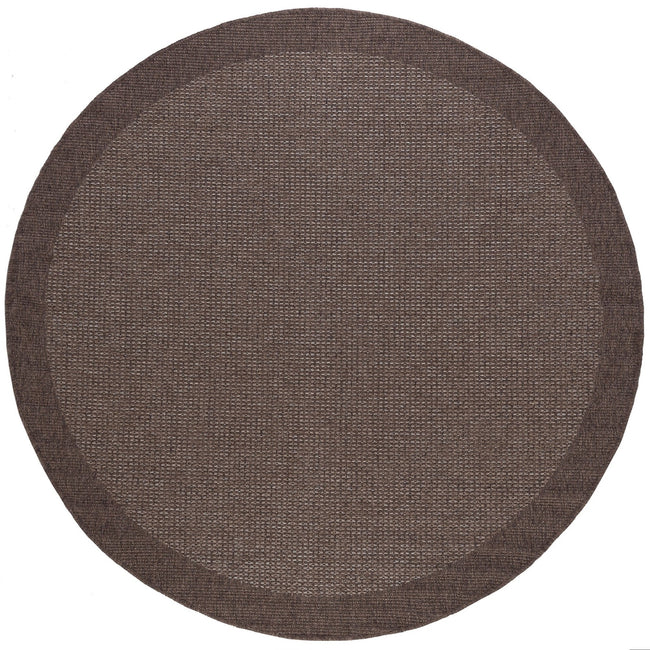 Largo Traditional Solid Mocha Round Area Rug - 5'1" Round