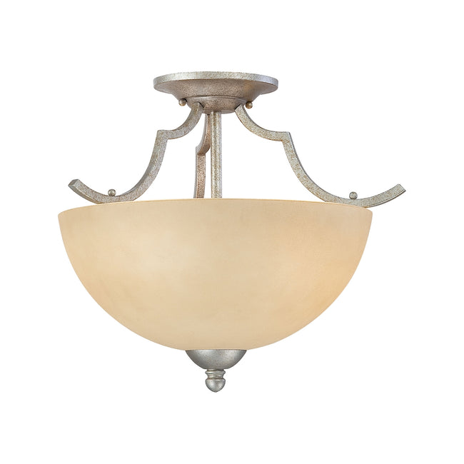 Triton 2-Light Semi-Flush Mount Lamp - Moonlight Silver