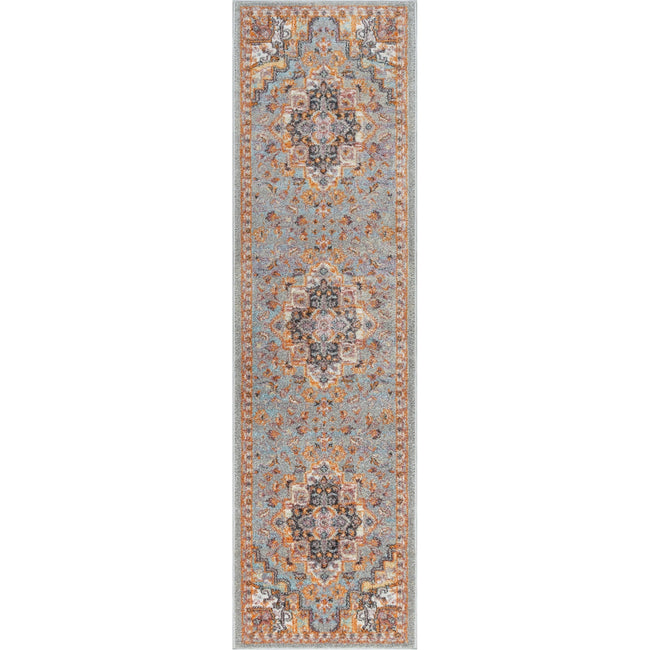 Londyn Traditional Oriental Gray Runner Rug - 2'3" x 12'