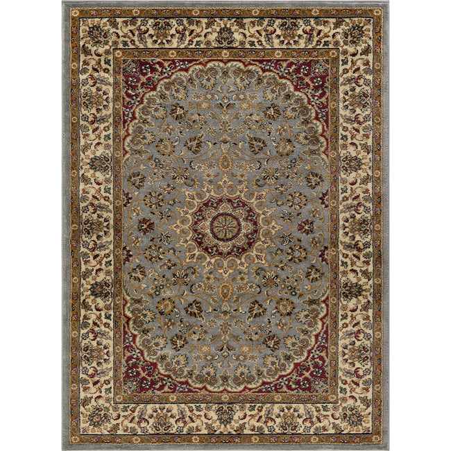 Victoria Transitional Oriental Blue Rectangle Area Rug - 5' x 7'