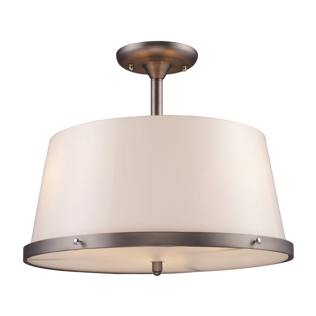 Sutton Place 3-Light Semi Flush - Antique Pewter