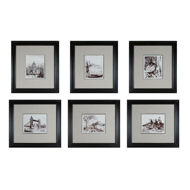 18Th Century Ink Reproductions - Set of 6