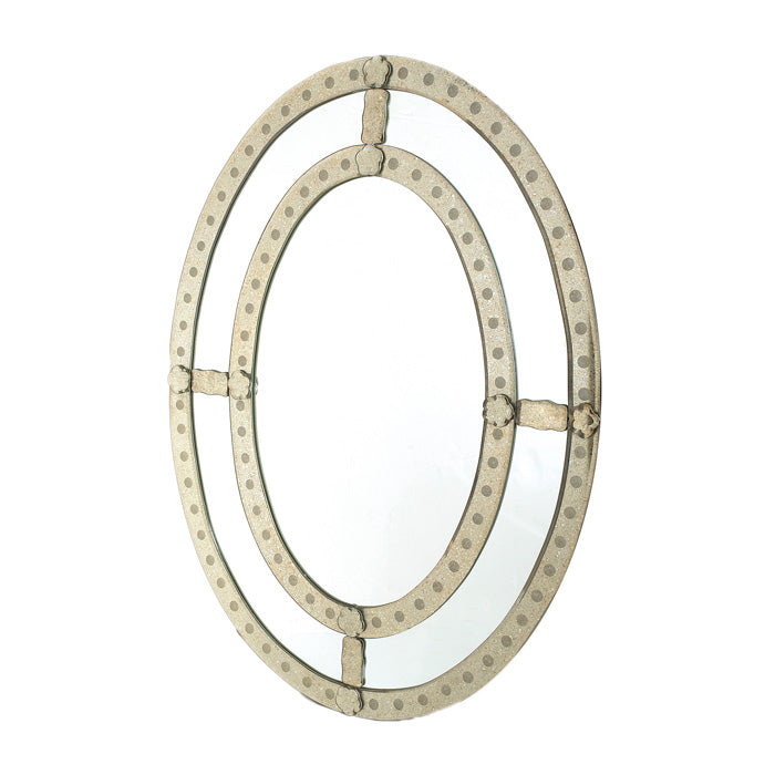 Oval Antique Trimmed Mirror