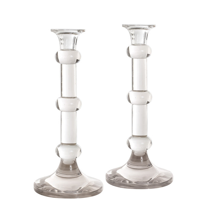 Pair Of Modern Crystal Candlesticks