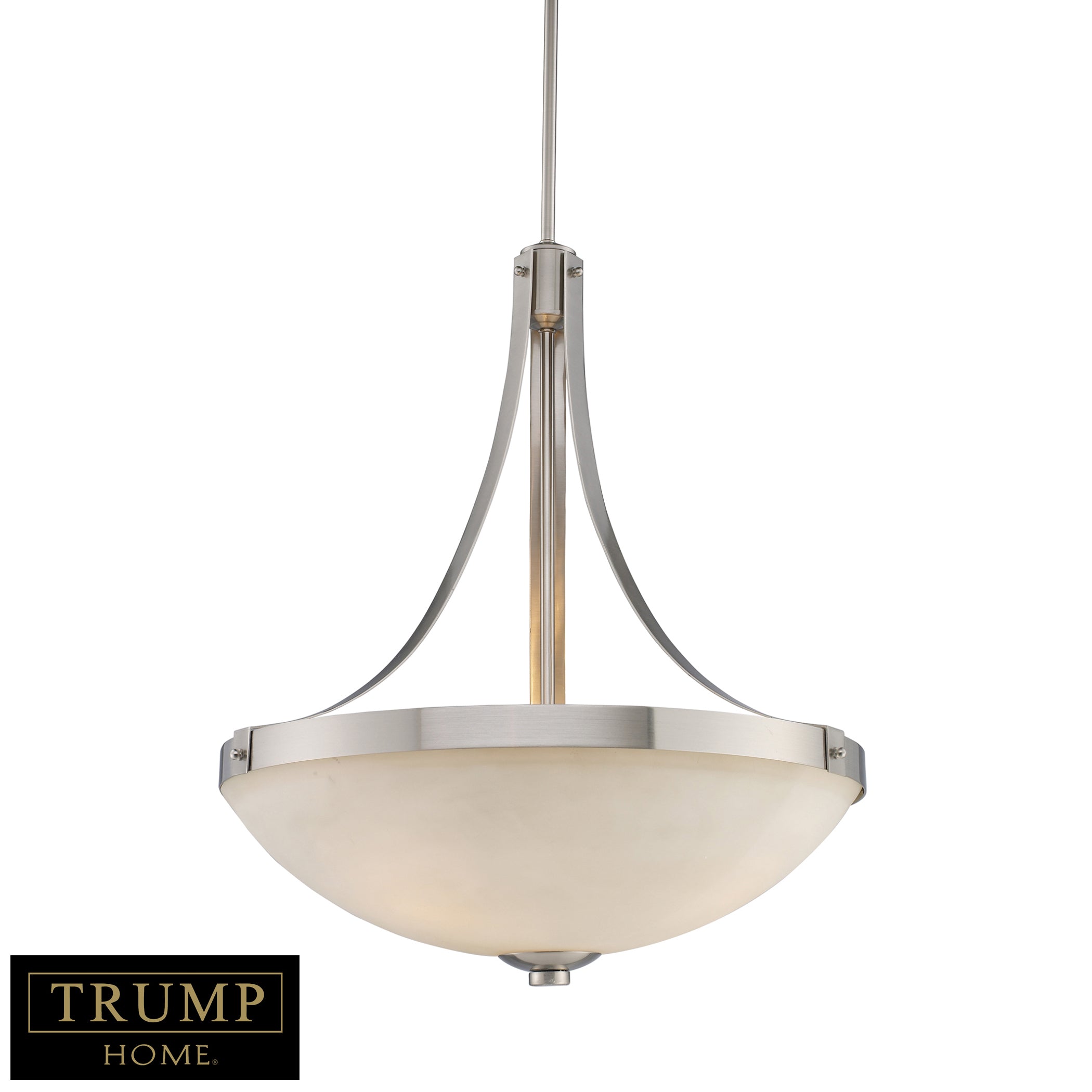 3-Light Pendant - Brushed Nickel with White Glass