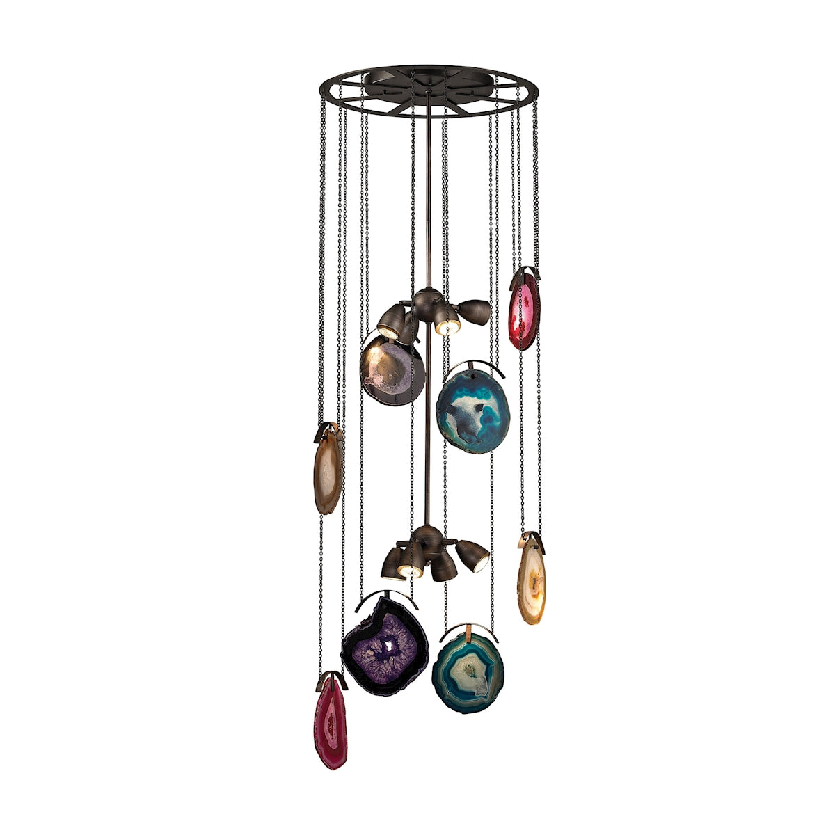 Gallery 8-Light Chandelier - Oil Rubbed Bronze And Brushed Slate