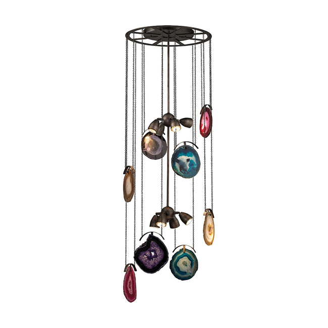 Gallery 8-Light Chandelier - Oil Rubbed Bronze And Brushed Slate