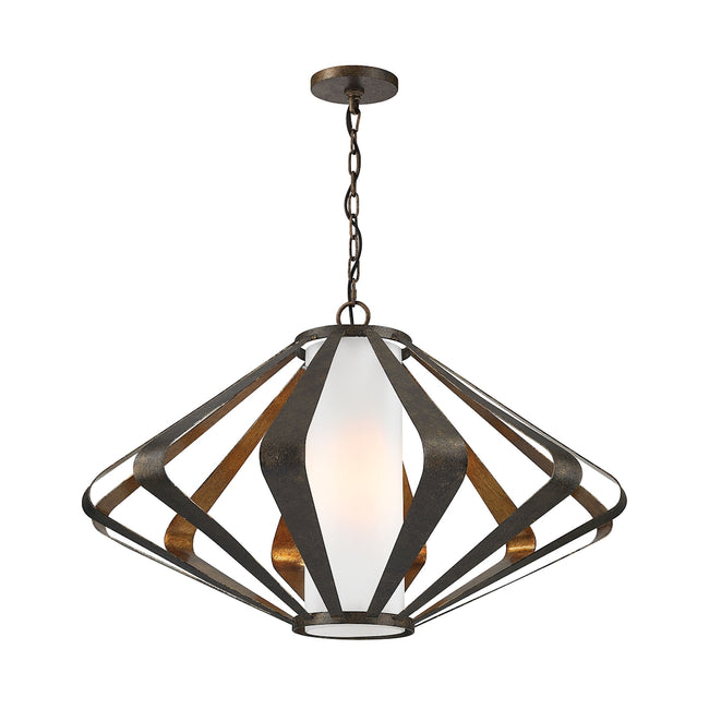 Reflex 1 Light Pendant - Textured Gold Leaf And Mocha