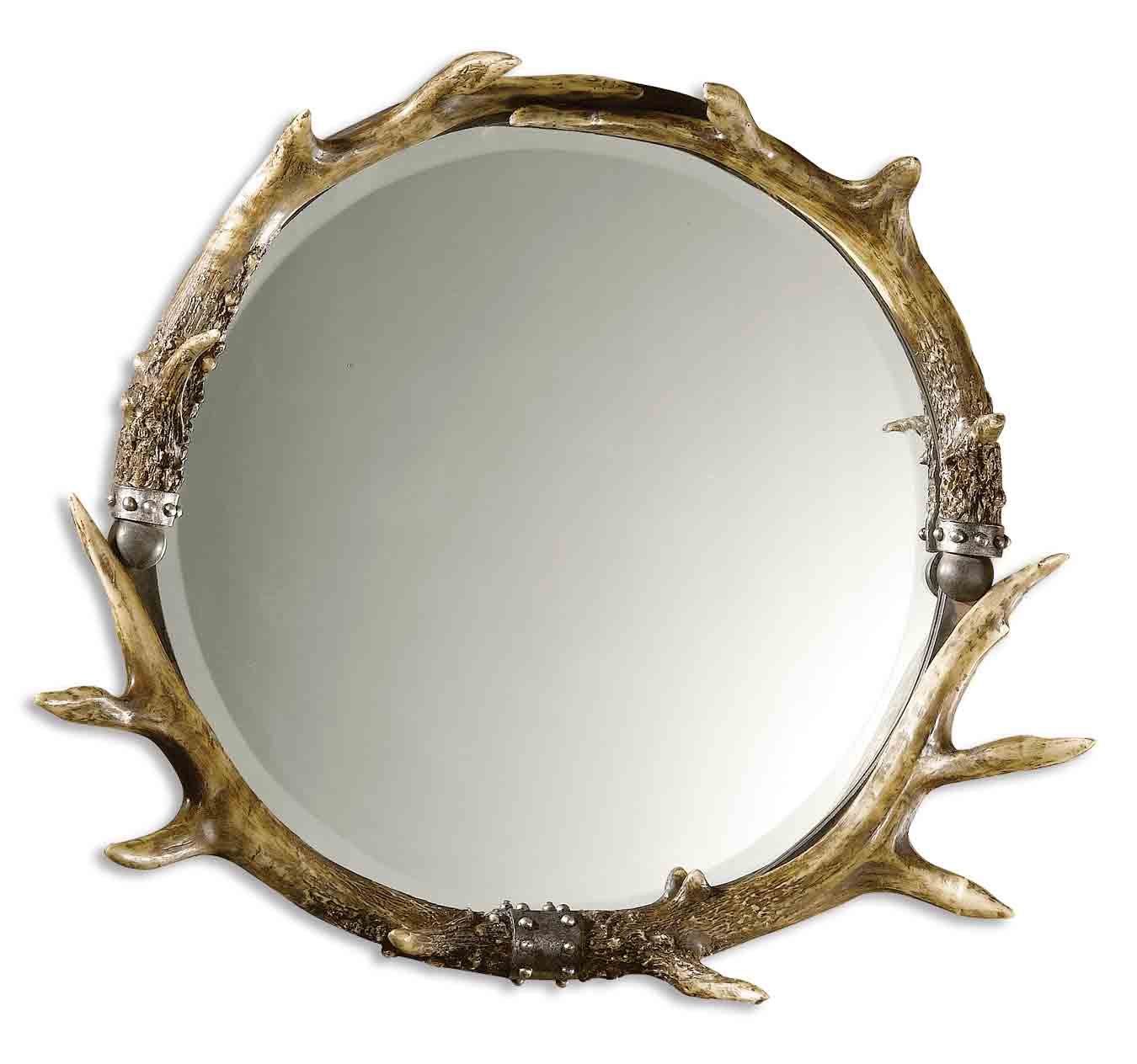 Stag Horn Round Mirror