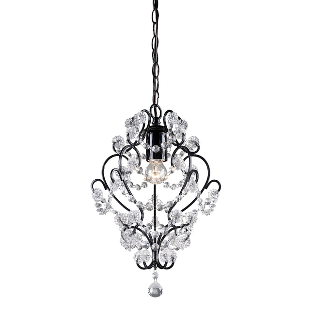 Black Framed And Clearcrystal Mini Pendant Lamp