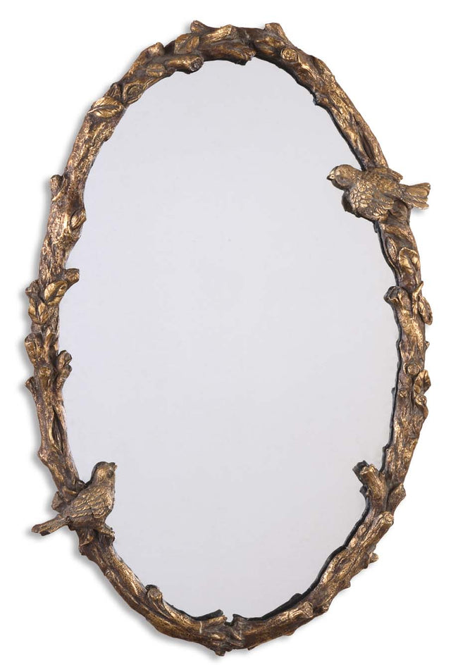 Paza Oval Vine Gold Mirror