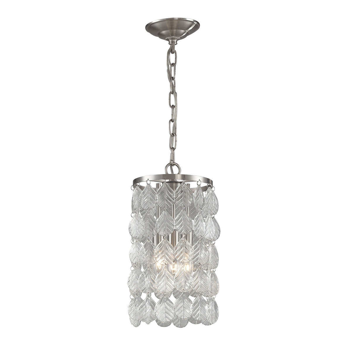 Drayton 3-Light Mini Pendant with Clear Glass Leaves