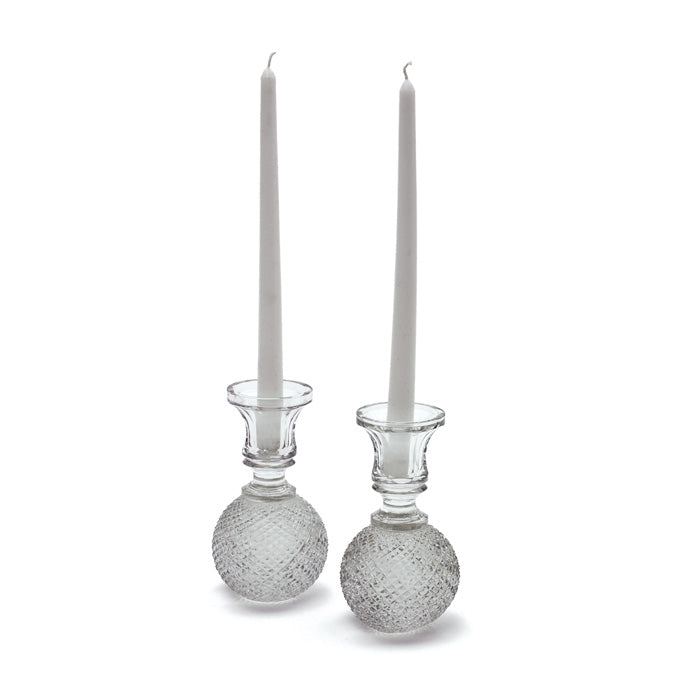 Cross Cut Ball Candlesticks