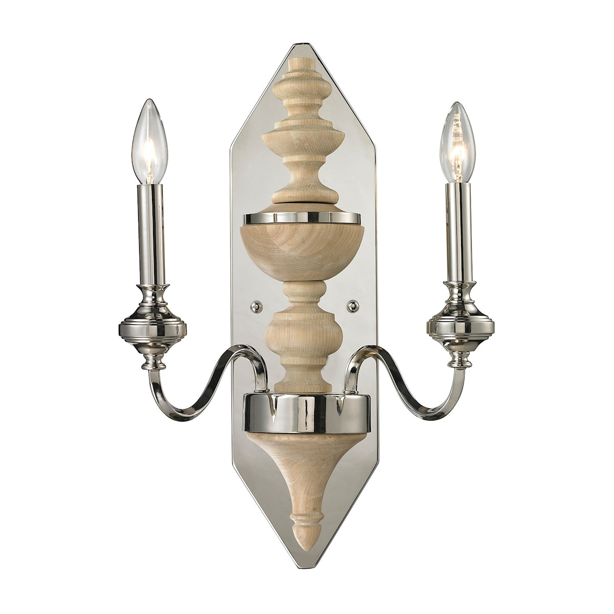 Stratford 2-Light Sconce - Polished Nickel