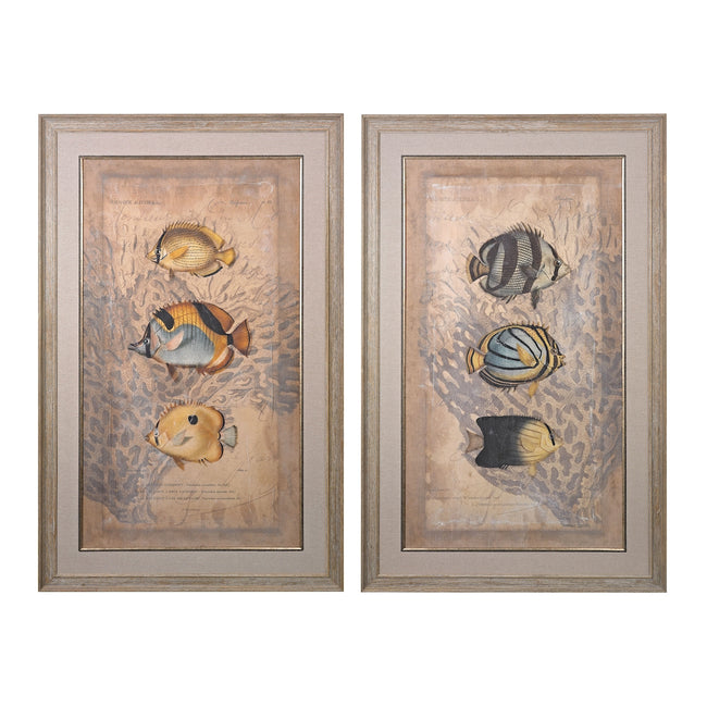 Ocean Trilogy I And Ii (Hand-Embellished On Canvas, Framed And Matted)