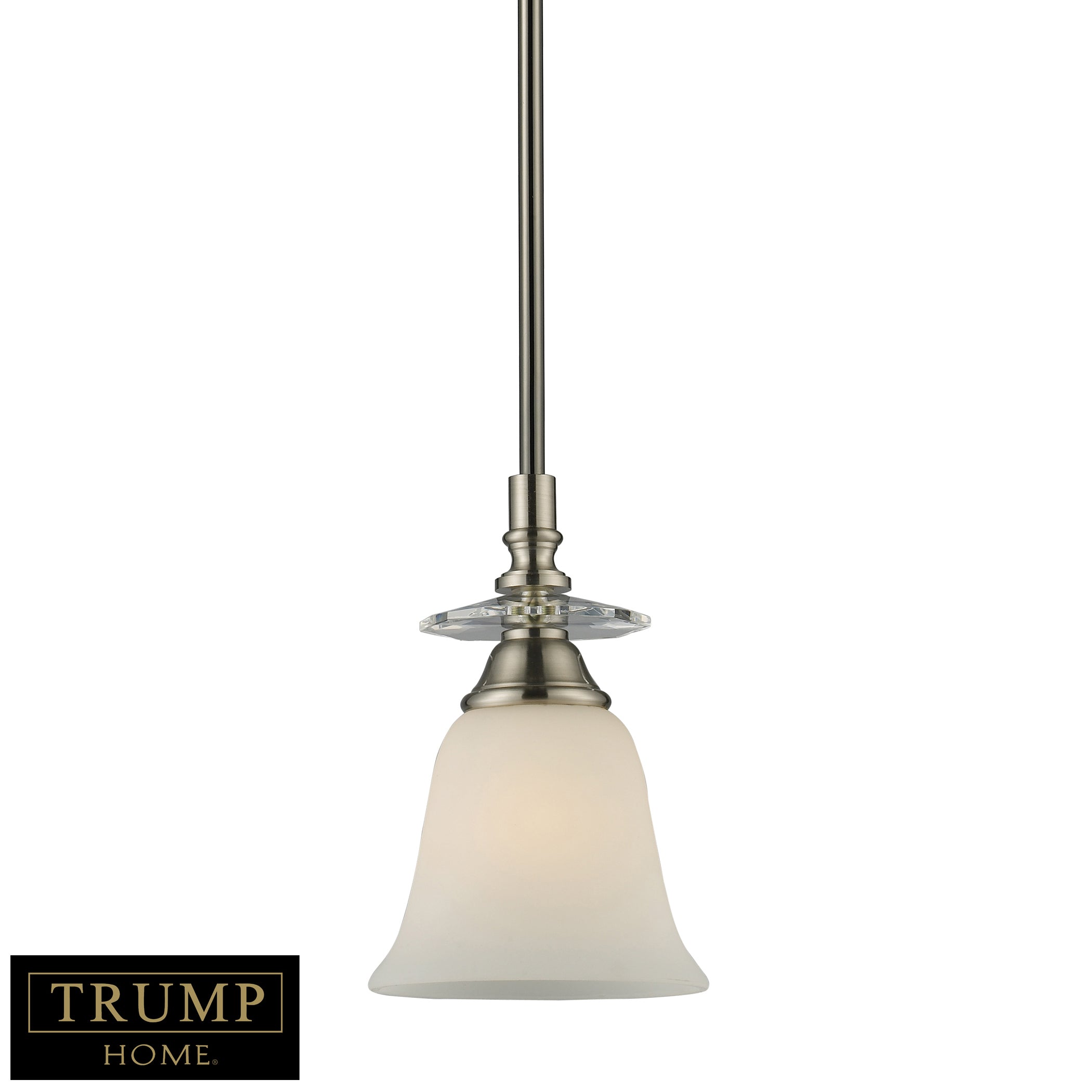 1-Light Pendant - Black Chrome with Polished Nickel Accents