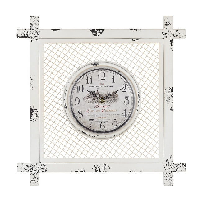 Vintage Style Clock - Square Mesh Frame.