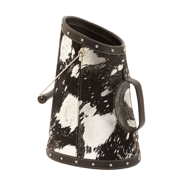 Faux Pony Coal Bucket - Silver Metallic