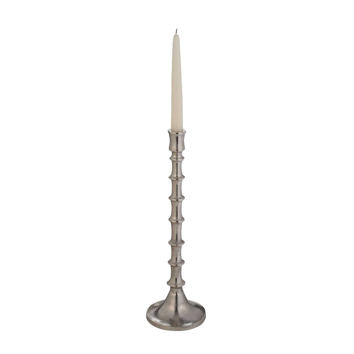 Silver Bamboo Candleholder - Sm