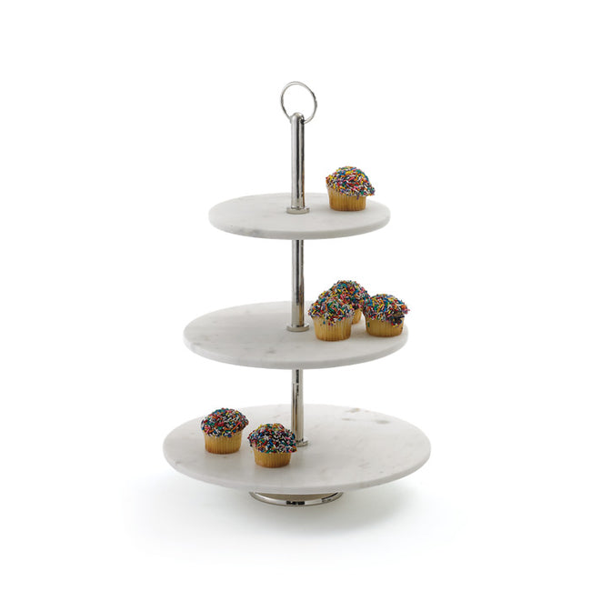 Round Marble Fruit Stand