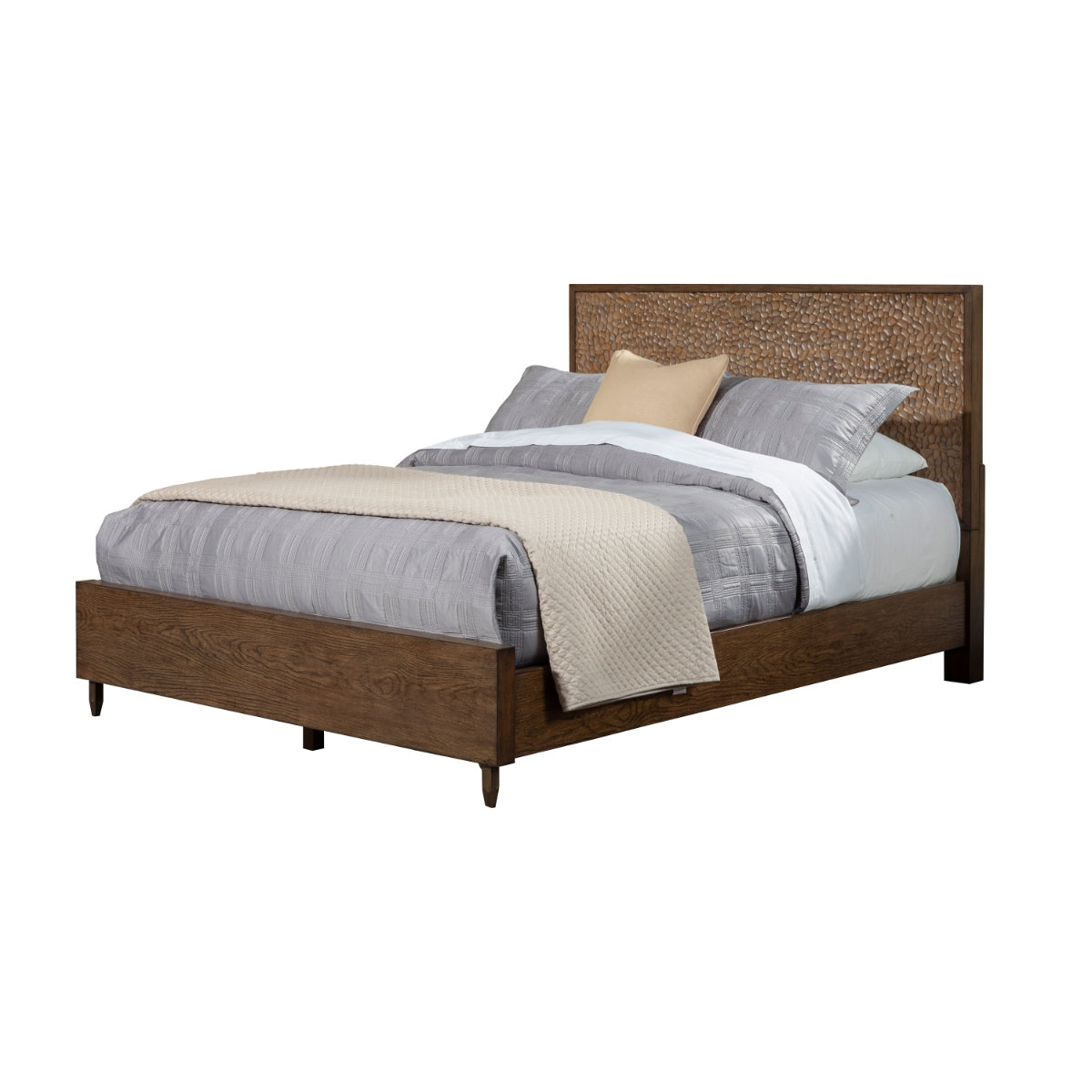 Brown Pearl Platform Bed - Cal King, Brown Bronze