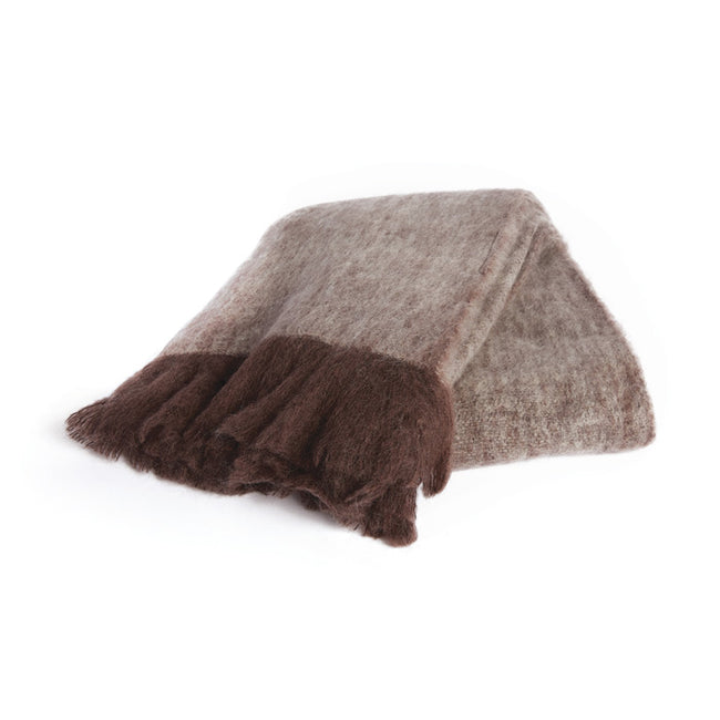 Brown and Beige Mohair Throw