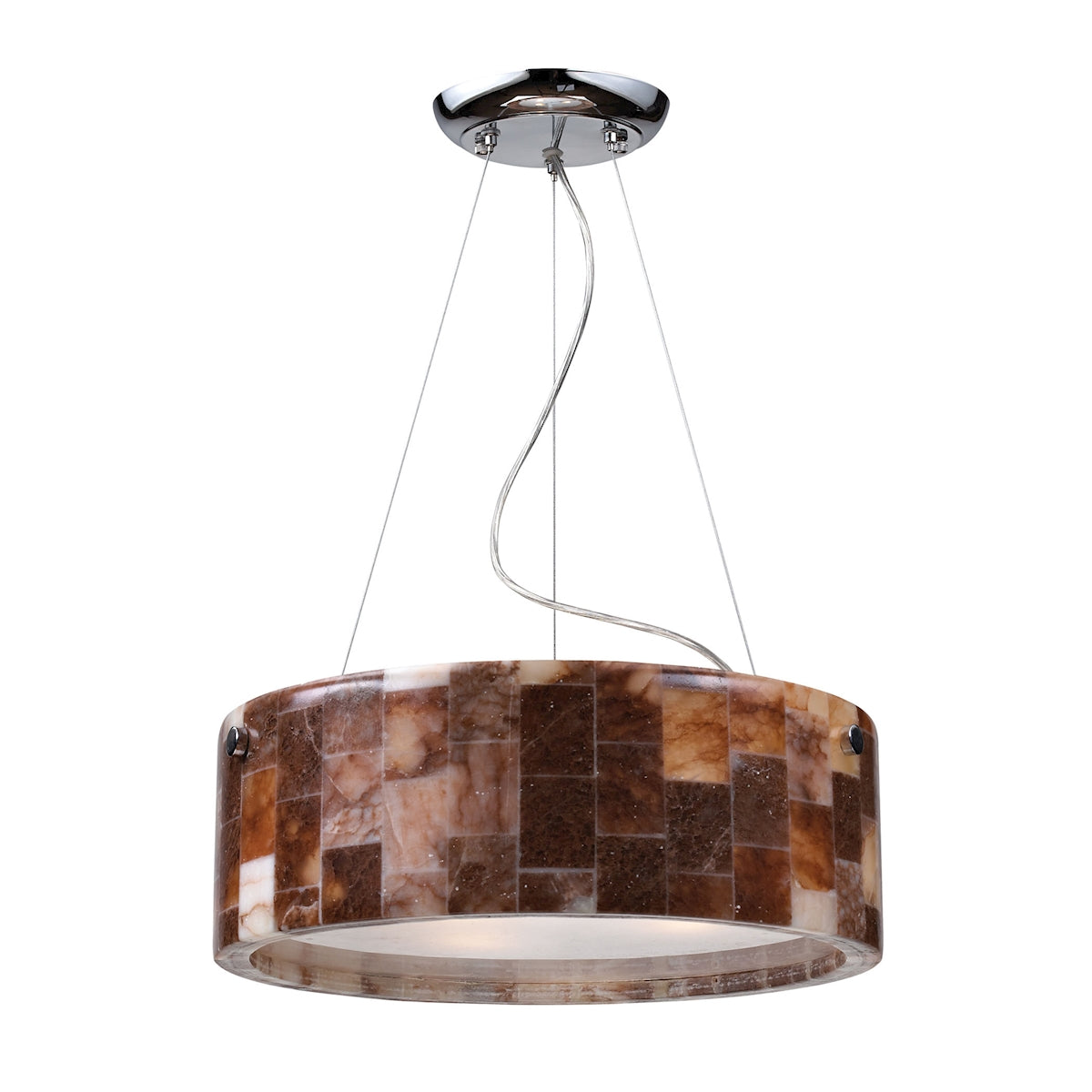 Trevett 3-Light Drum Pendant - Polished Chrome