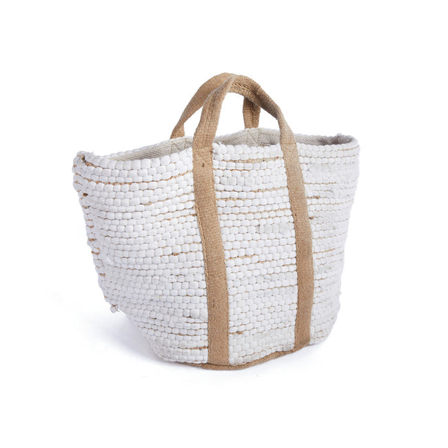 White Hemp and Cotton Basket