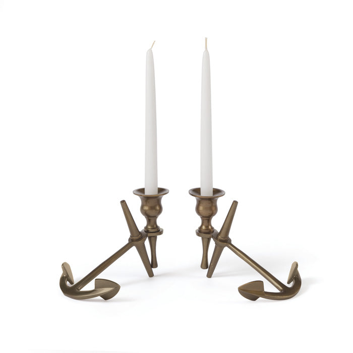 Pair of Anchor Candlesticks