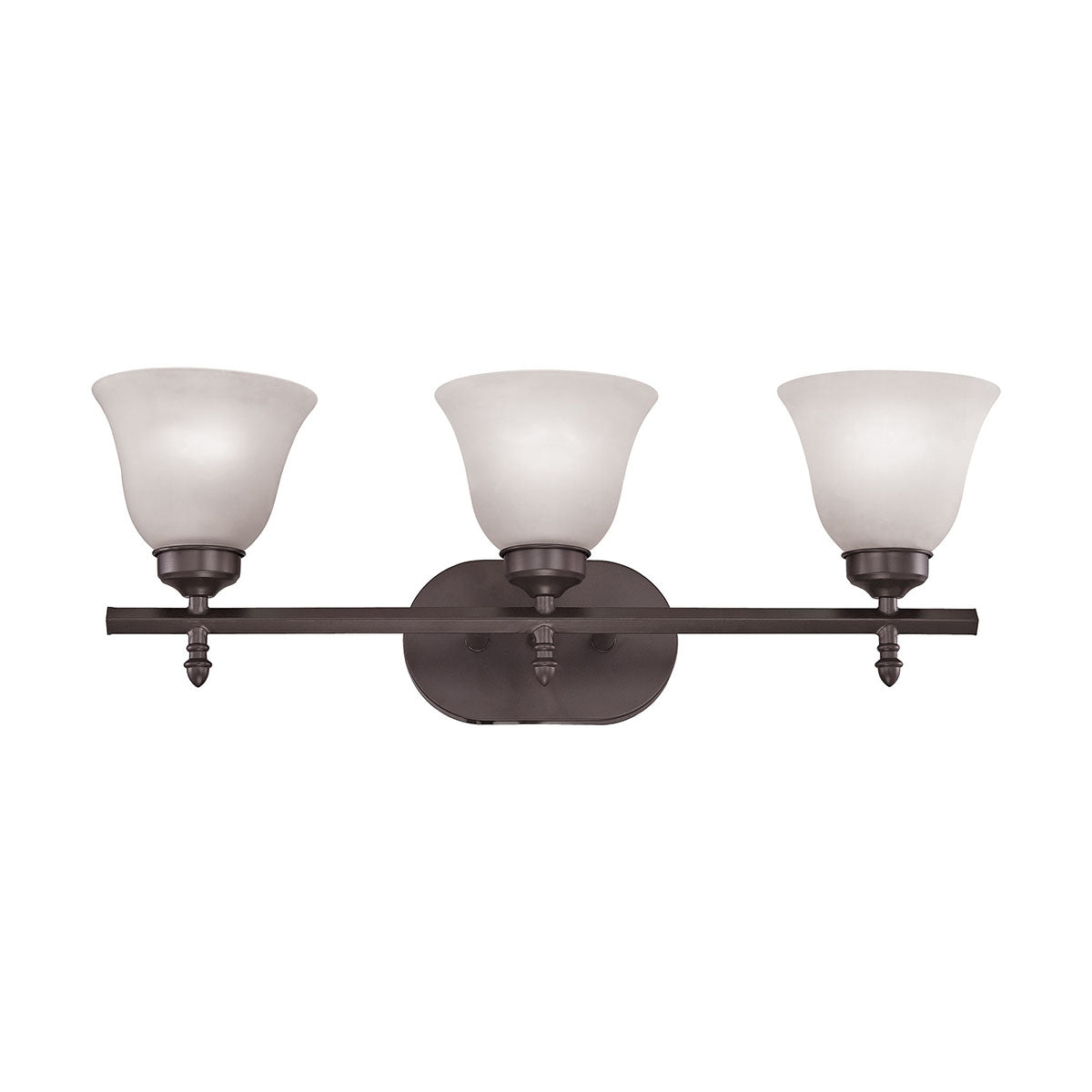 Santa Fe 3-Light Vanity Light - Oil Rubbed Bronze with White Glass