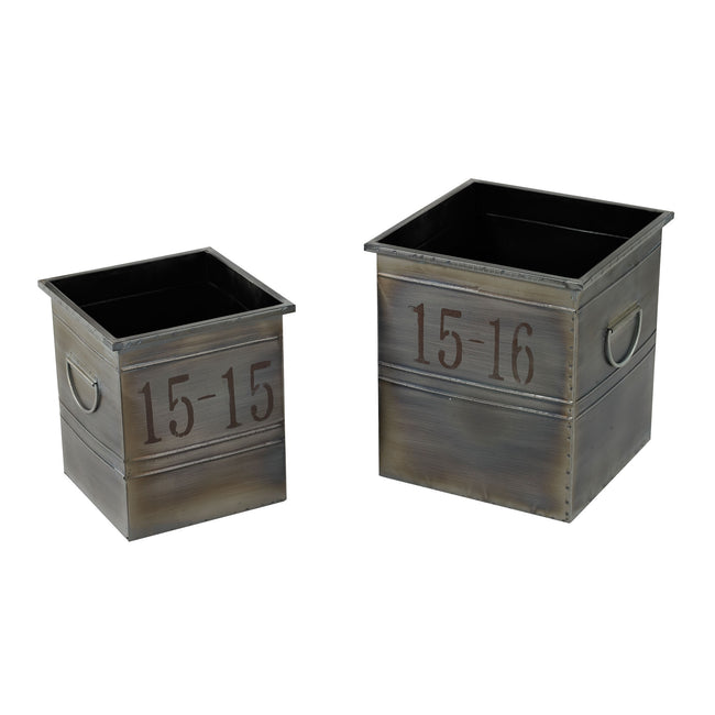 Set of 2 Industrial Planters