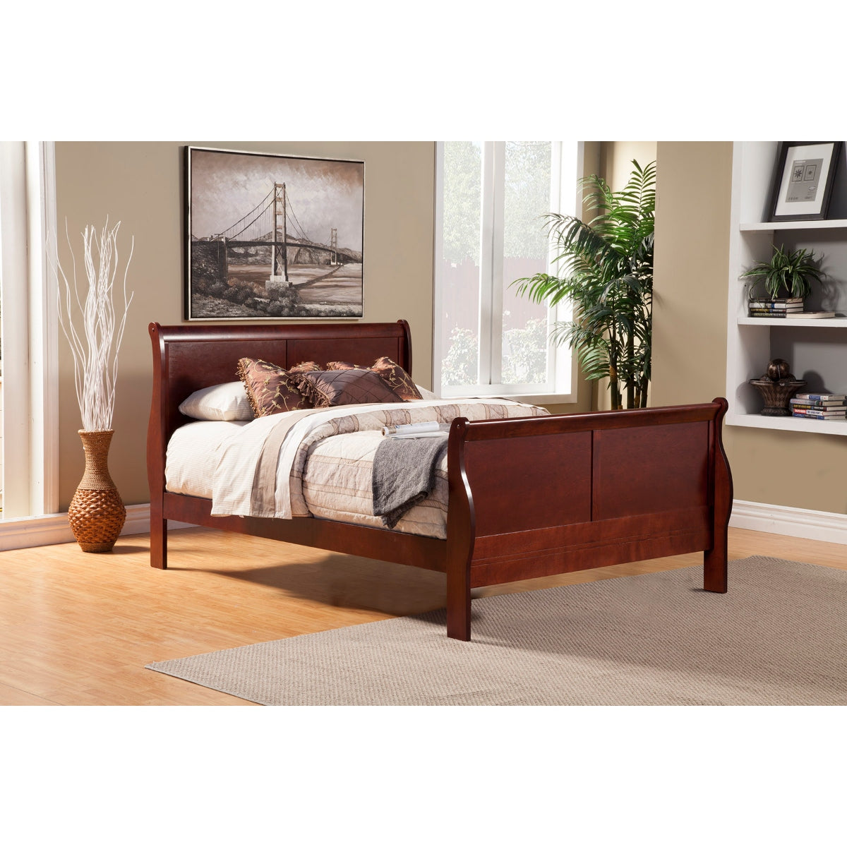 Louis Philippe II Bed - Full, Cherry